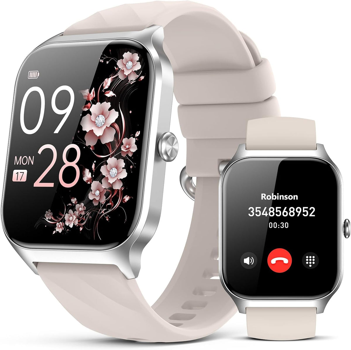 Reloj inteligente para mujeres y hombres, (responder/hacer llamadas) 1.83 pulgadas, HD, rastreador de actividad física smartwatch compatible con Android, iPhone iOS, contador de pasos impermeable IP68