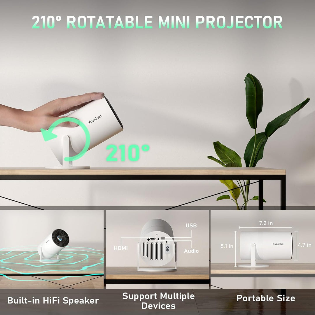 Proyector blanco Lily y aplicaciones integradas: Mini proyector Xua...