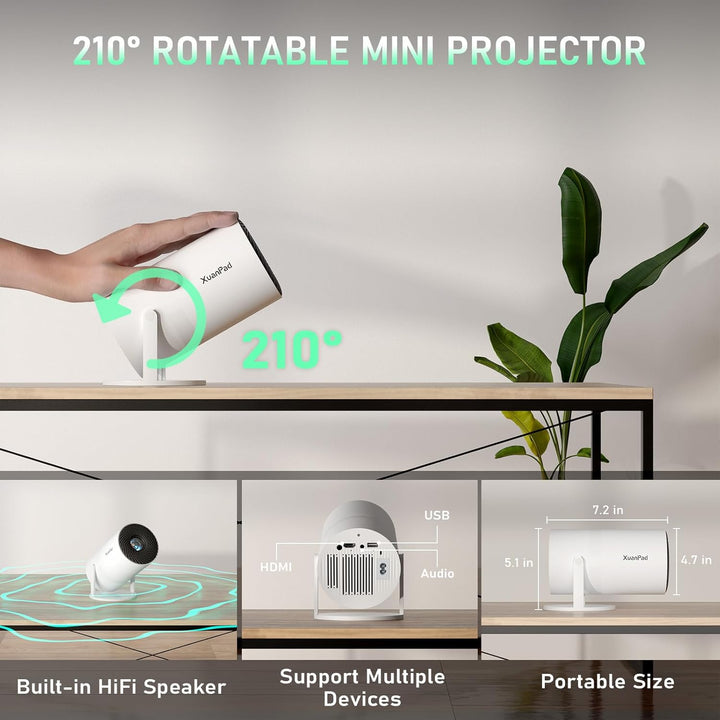 Proyector blanco Lily y aplicaciones integradas: Mini proyector Xua...
