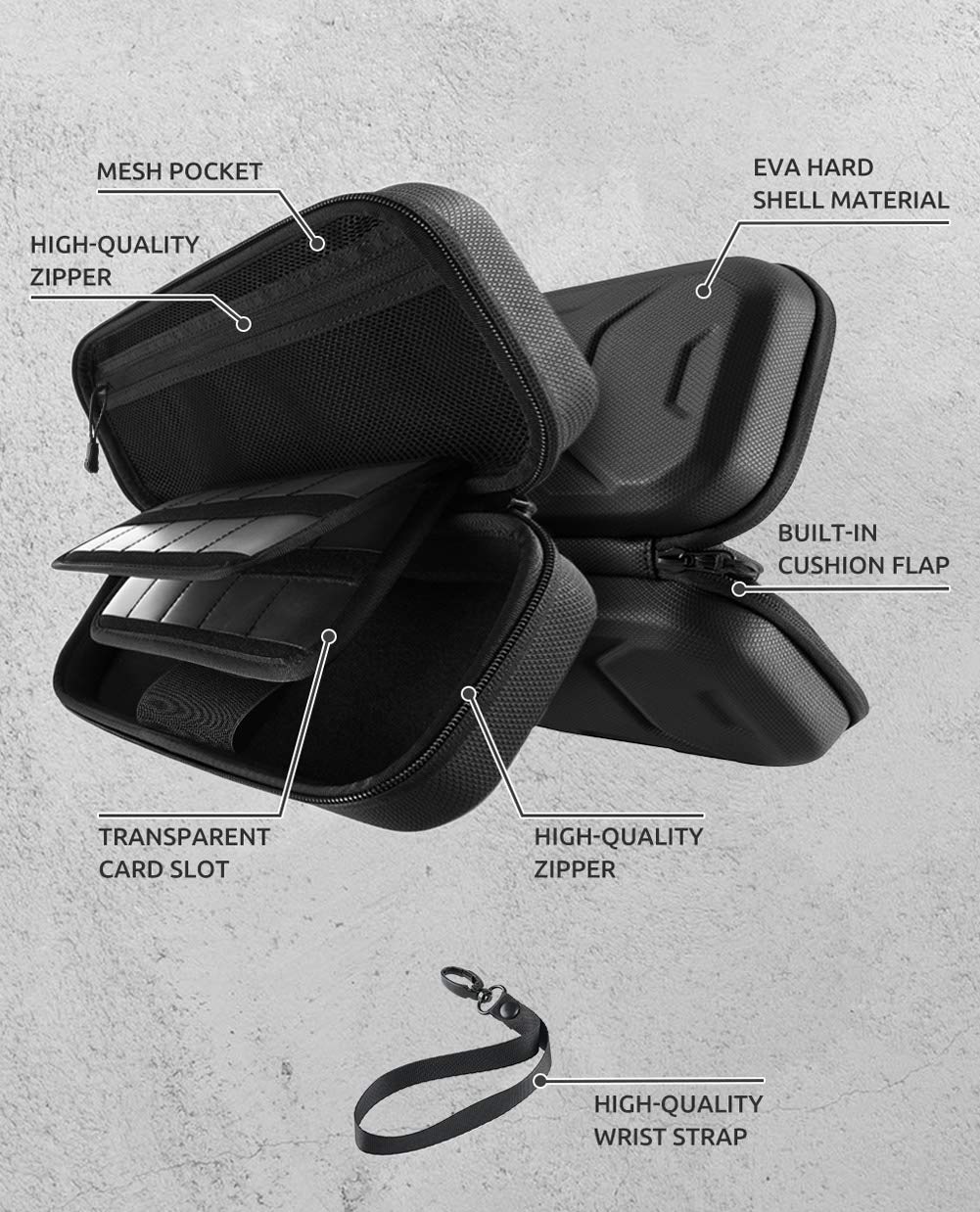 Mumba Funda de transporte para Nintendo Switch OLED y Nintendo Switch 1, [compatible con fundas protectoras] [versión extra] Funda protectora rígida de viaje para bolsa de mano para Blade/Battle/Funda protectora resistente (negro)