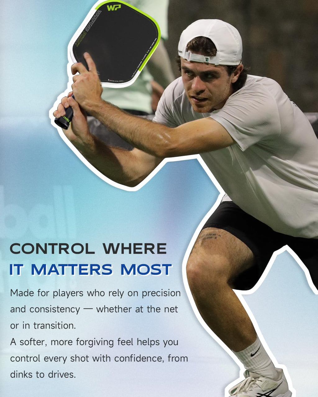 Warping Point Sophon - Raqueta de pickleball con núcleo de espuma de triple respuesta con superficie de fibra de carbono Aero Fusion diseñada para potencia controlada y precisión consistente, cuerpo