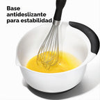 OXO Good Grips juego de 3 cuencos para mezclar de plástico, 2500 ml, blanco/negro