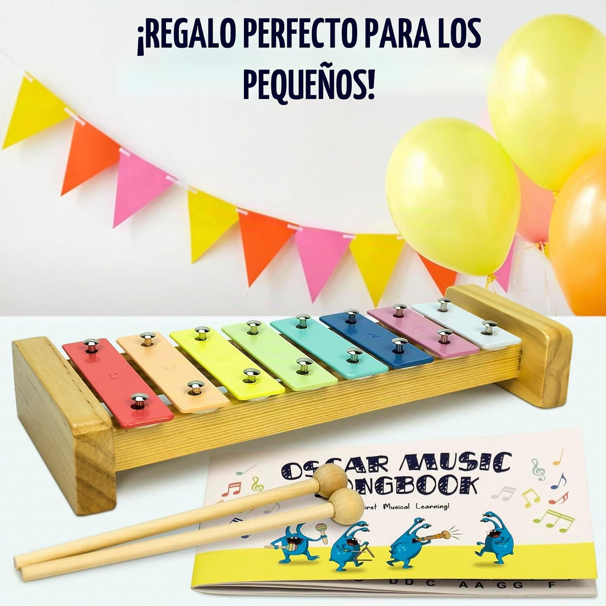 Juego de xilófono con instrumentos musicales de madera Montessori y