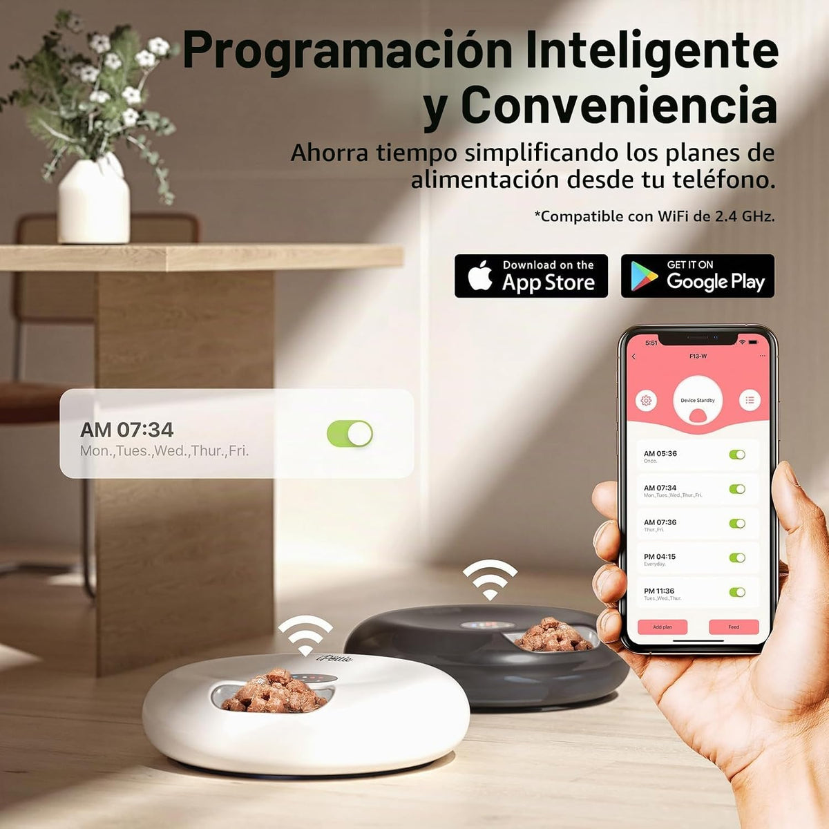 iPettie Donut Frost WiFi 6 Comedero automático de alimentos húmedos con