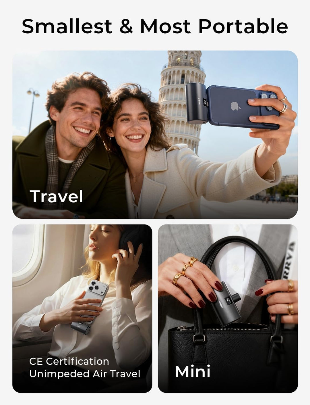 Mini cargador portátil USB C de 7000 mAh, artículos esenciales de v...