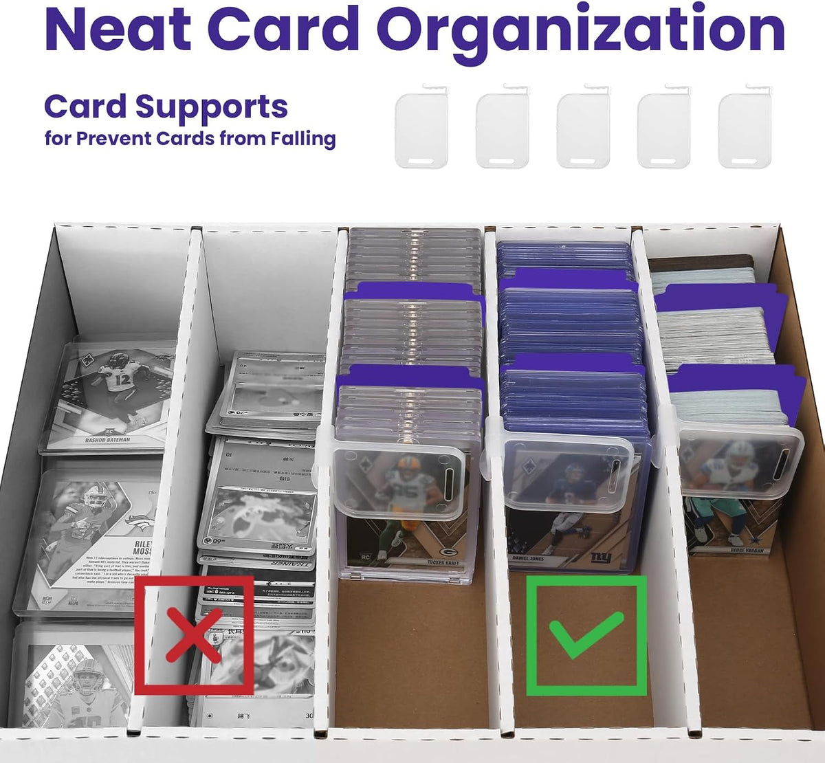 Paquete de 3 cajas de almacenamiento de tarjetas coleccionables de gran capacidad, caja de tarjetas, capacidad para 11820 unidades con fundas suaves, divisores y partidarios, para deportes