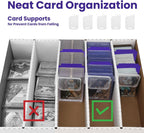 Paquete de 4 cajas de almacenamiento de tarjetas coleccionables de gran capacidad, caja de tarjetas, capacidad para 15760 unidades con fundas suaves, divisores y partidarios, para deportes