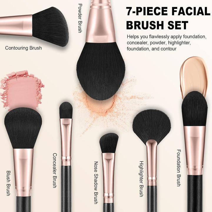 Set de brochas de maquillaje Silkpuff 15 piezas profesionales, broc...