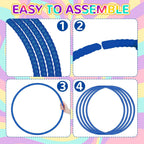 Shappy - 6 piezas de aros de ejercicio desmontables ajustables, juguete de plástico, juguetes de patio de juegos, aros circulares de colores para juegos de adolescentes, gimnasia, equipo de agilidad