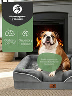 Spotted Play Cama Ortopédica para Perros con Laterales - Camas Sofá para Perros Grandes, Cama Sofá de Espuma de Apoyo para Mascotas con Funda Extraíble Lavable, Forro Impermeable y Base Antideslizante
