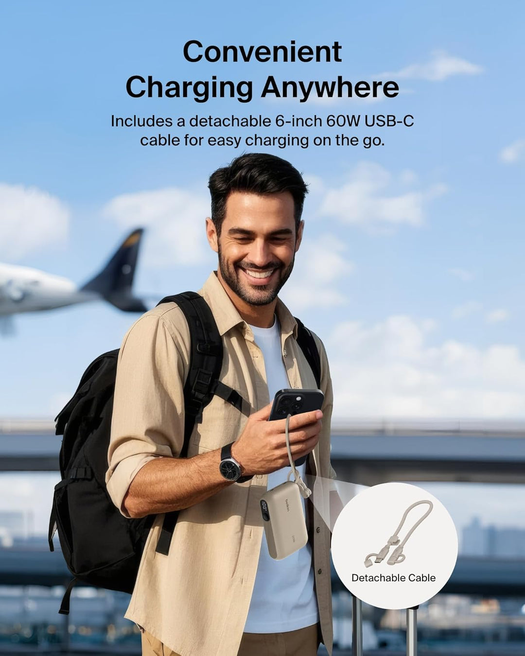 Belkin - Cargador portátil, banco de energía USB-C delgado de 10,00...