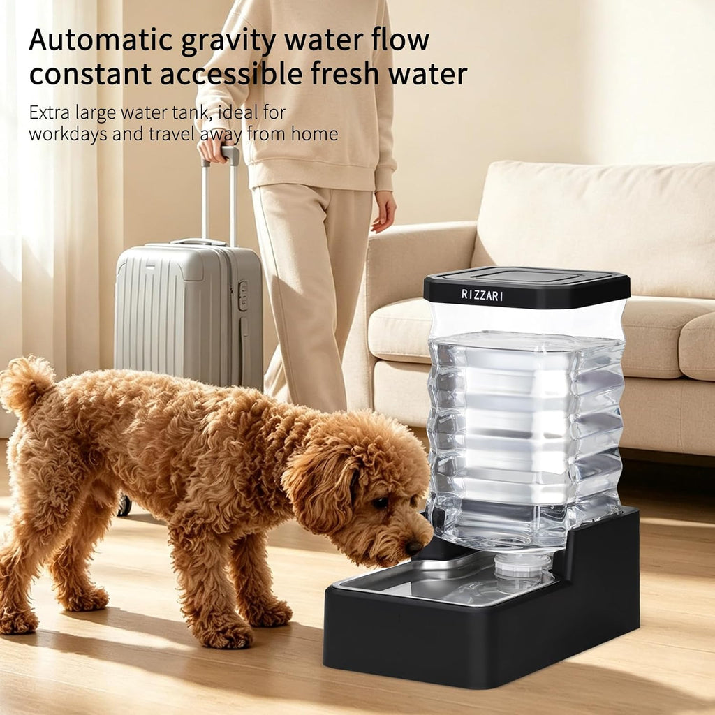 RIZZARI Dispensador de agua para perros con gravedad de 2.1 galones: sin