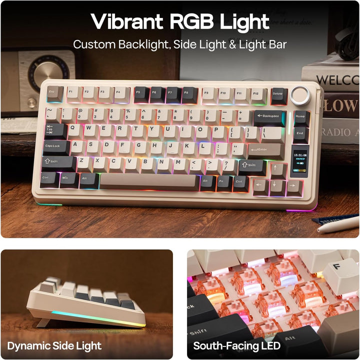 EPOMAKER X Aula EA75 MAX Teclado inalámbrico para juegos con pantal...