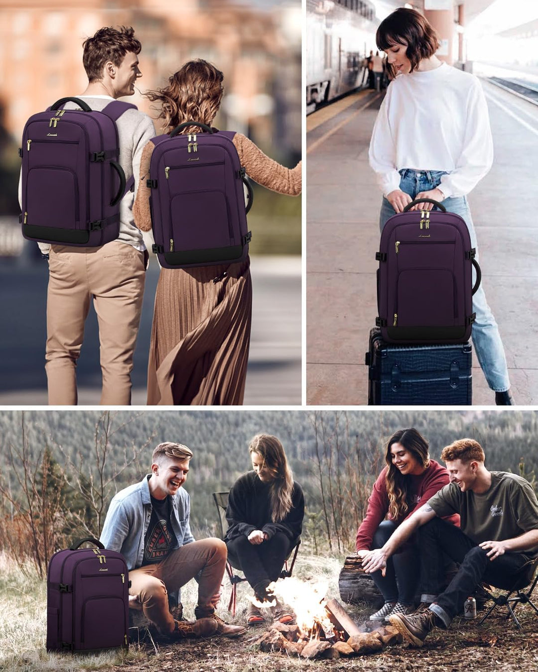 LOVEVOOK Mochila de viaje de mano para mujer, aprobada para vuelos,...