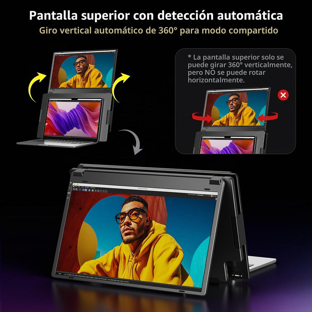 KYY Extensor de pantalla para laptop, monitor portátil cuádruple de...