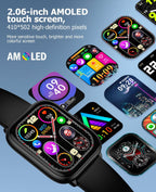 Premium Smart Watch para Hombre, 2.06" HD AMOLED AOD Llamadas/Recepción de llamadas