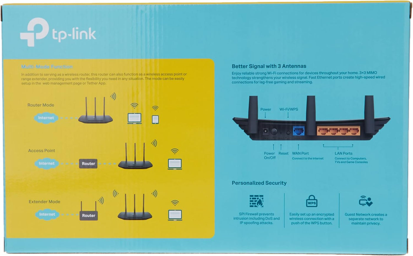 TP-Link Router WiFi N450 - Enrutador de Internet inalámbrico para e...