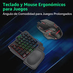 One Handed Gaming teclado y Mouse Combo para LOL/Wow/fortnite/Dota/PUBG