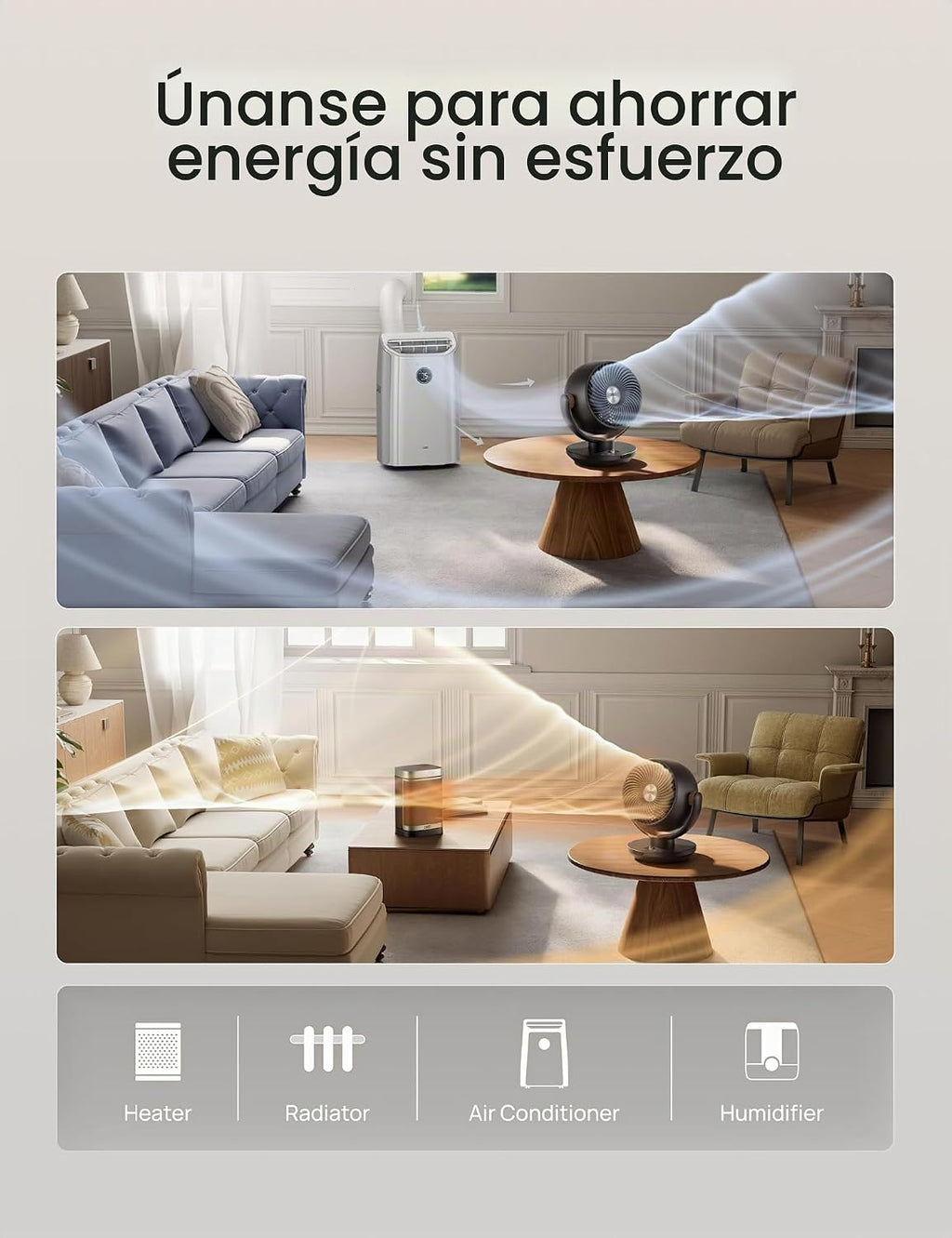 Dreo Ventilador para dormitorio, ventilador circulador de aire de e...