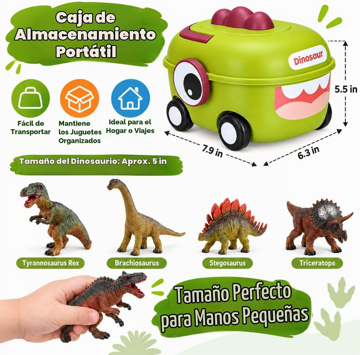 Juguetes de dinosaurio para niños, 12 figuras realistas con caja