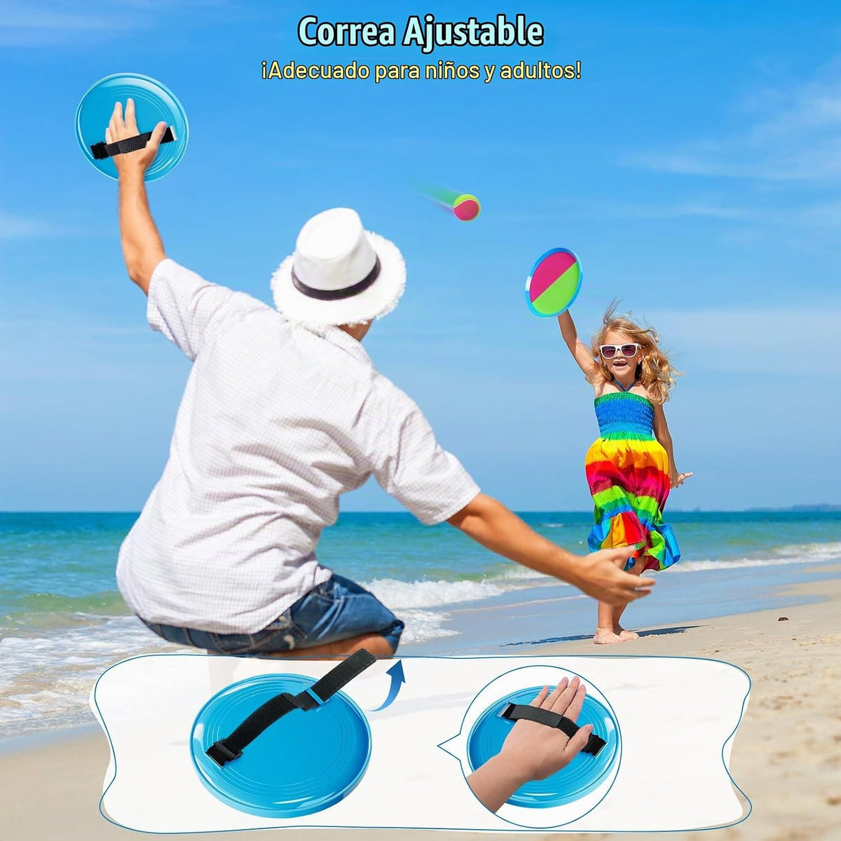 Juego de pelotas para lanzar y atrapar, juguetes al aire libre para playa, piscina y patio