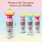 Juego de 6 tizas de rodillo para acera, color rosa, azul, morado