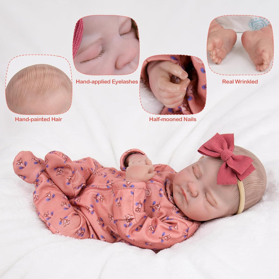 Aori Muñecas Reborn de bebé realistas de 50.8 cm Niña durmiendo rec...