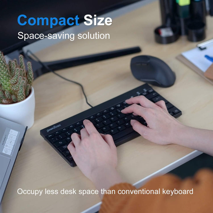 Perixx PERIBOARD-426 - Teclado con cable mini de perfil bajo (USB c...