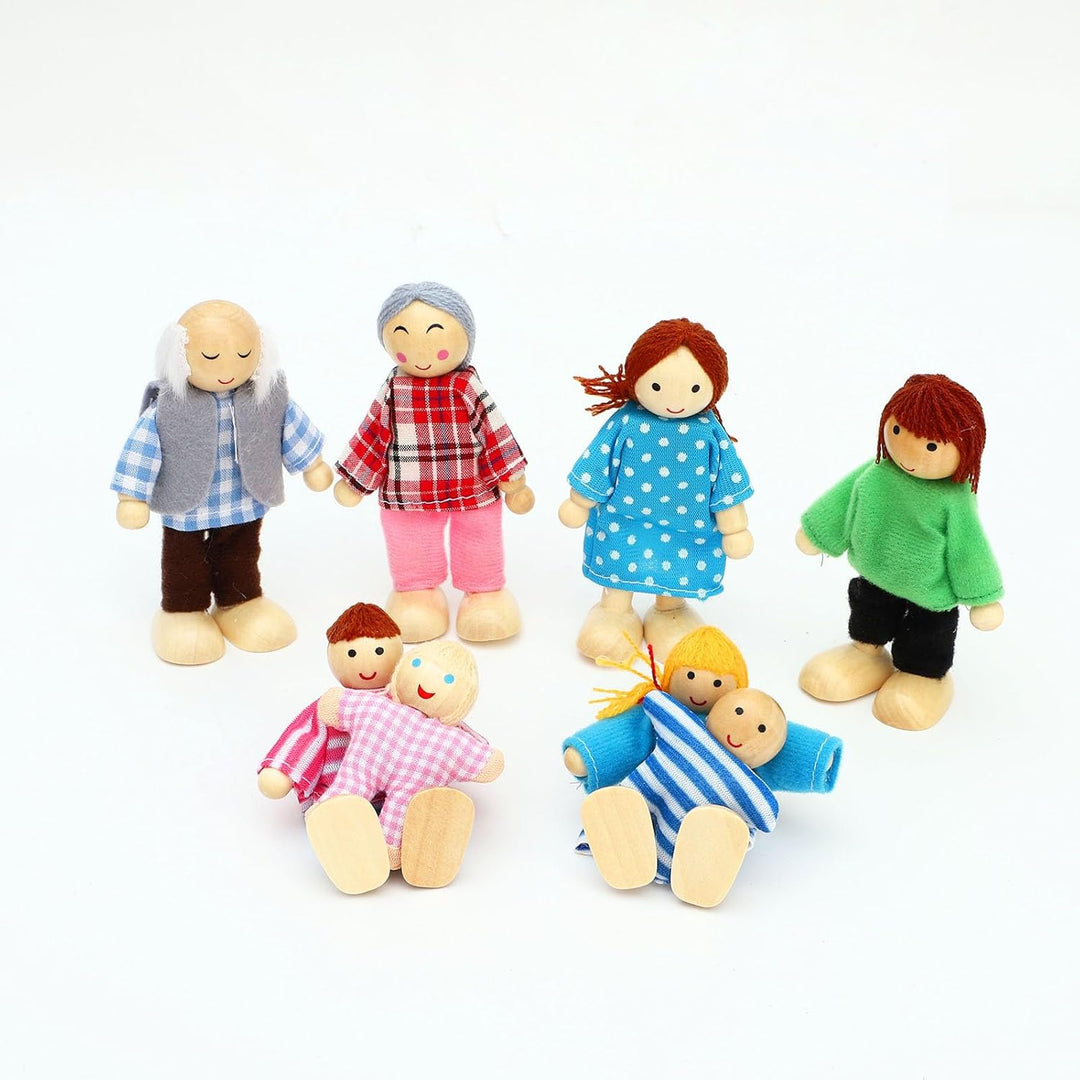 ONEST Juego de Familia para Casa de Muñecas de Madera de 15 Piezas,...