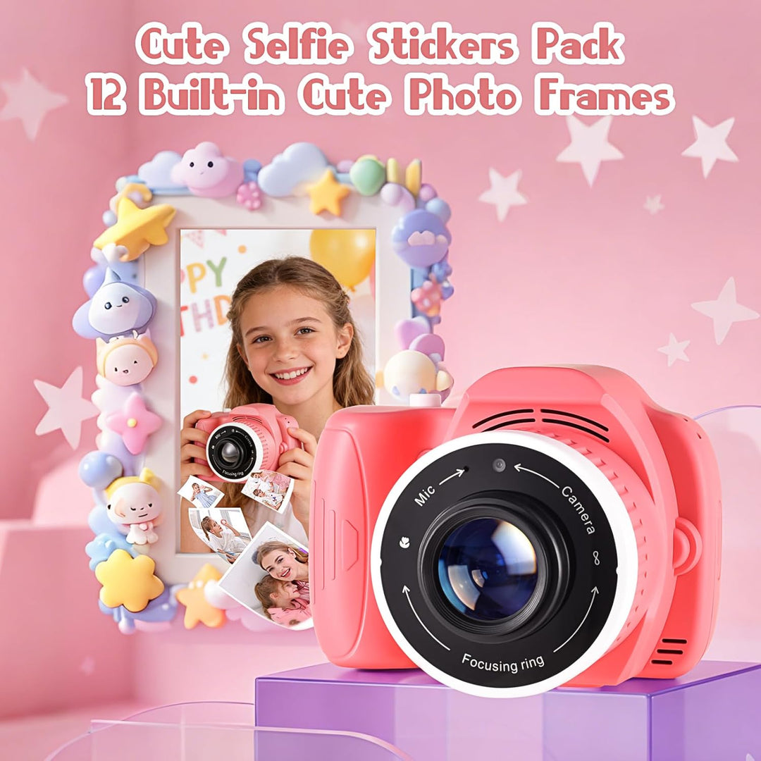 IELJYEQ Cámara digital para niños con videojuegos, cámara digital p...