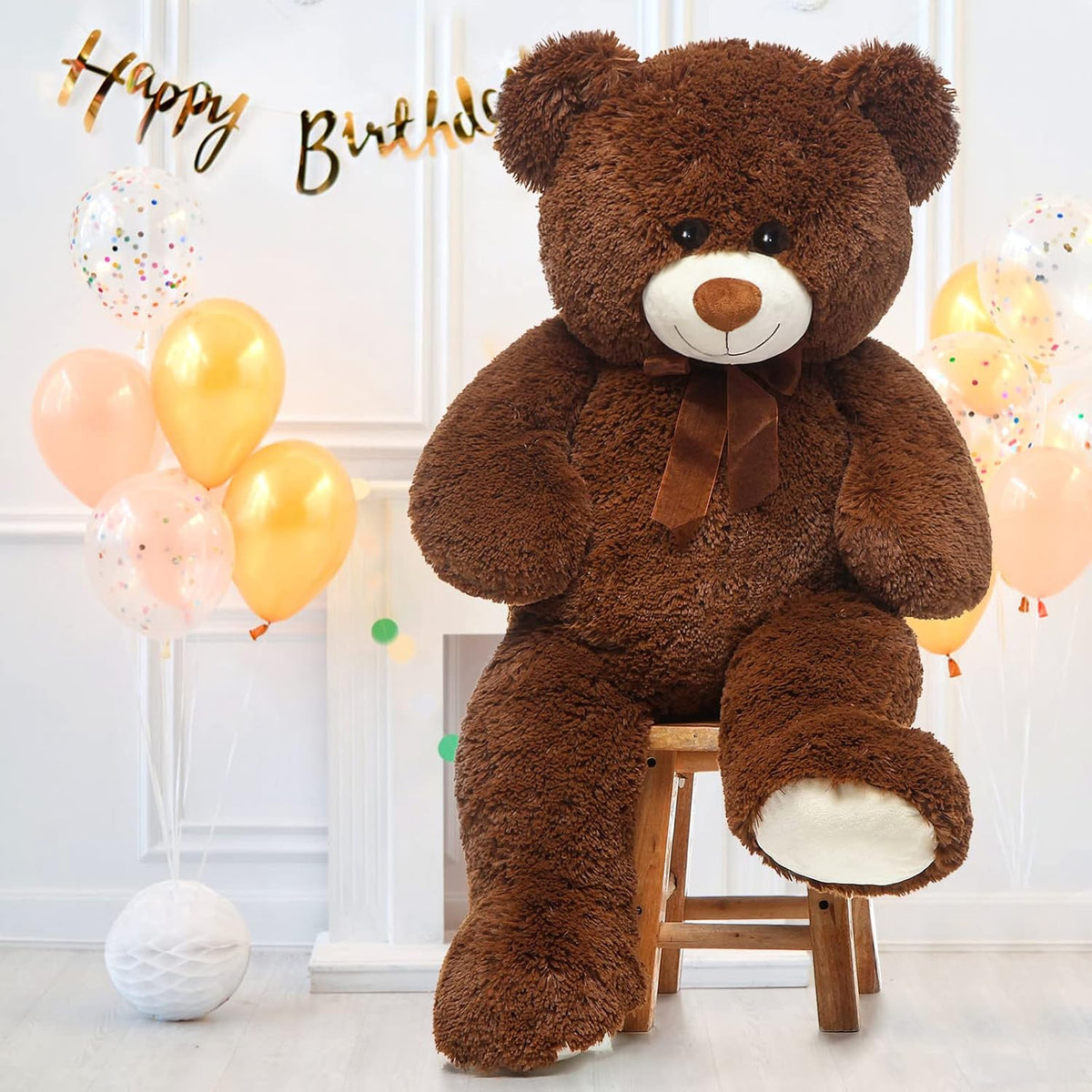 MorisMos Oso de peluche gigante de 3 a 36 pulgadas, oso de peluche grande marrón para novia y San Valentín, peluche grande para decoración de cumpleaños, Navidad, baby shower, marrón oscuro