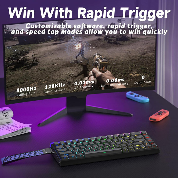 AULA Hero 68 HE Pro - Teclado de juegos con cable con interruptor m...