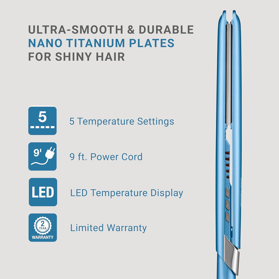 BabylissPRO Nano Titanium Ultra-Sleek Hair Straightener, Flat Iron...