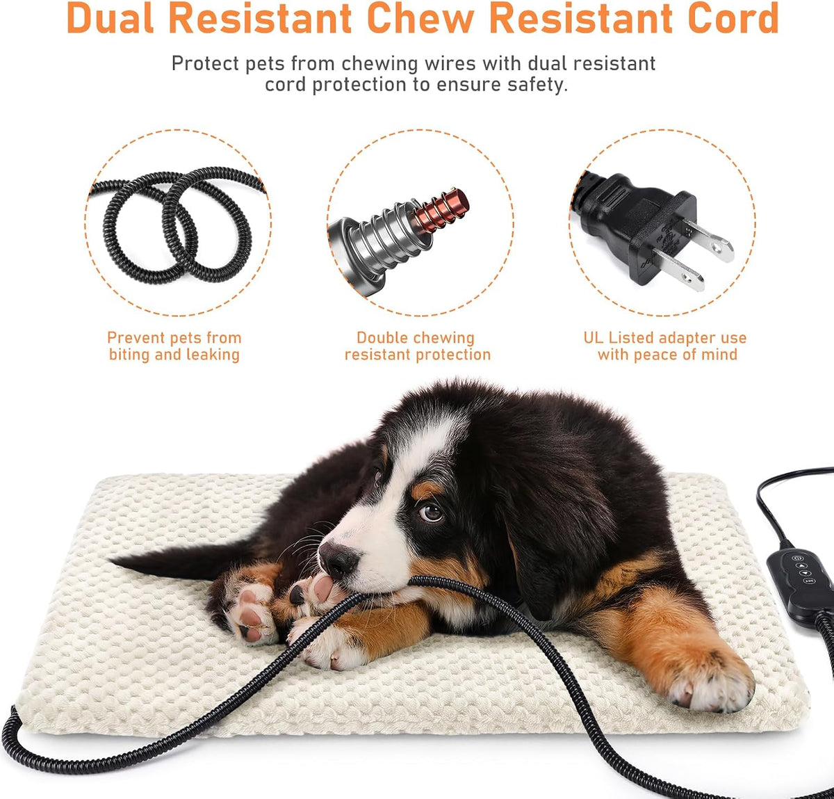 Cama térmica para gatos, almohadilla térmica impermeable de temperatura ajustable para perros y gatos con temporizador, almohadilla térmica para mascotas para gatos y perros, almohadillas