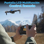 FPV Drone con cámara para adultos con pantalla LCD en RC, mini drones para principiantes, cuadricóptero plegable con motor sin escobillas para evitar obstáculos, compatible con tarjeta SD de 32 G de