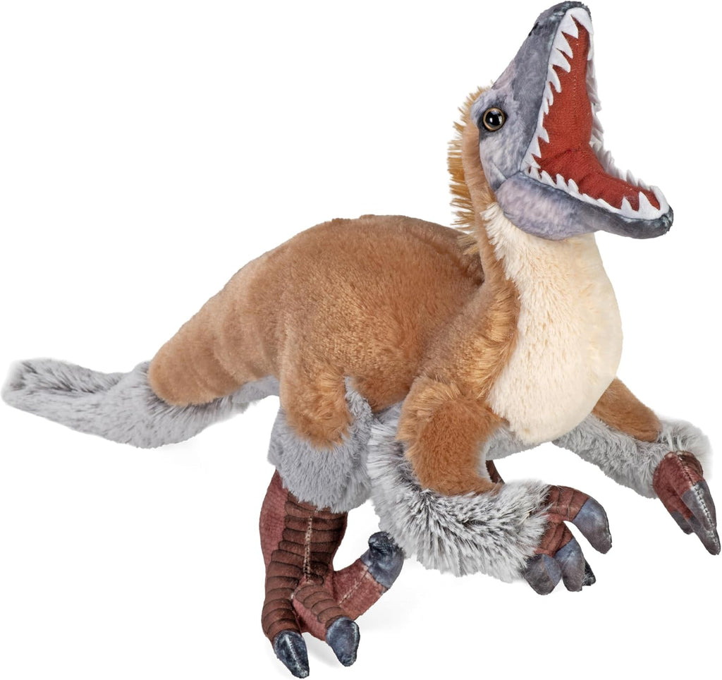 Wild Republic Artist Collection Dino Velociraptor - Animal de peluche, 15 pulgadas