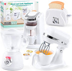Juegos de Cocina de Juguete para Niños, Accesorios de Cocina de Juguete para Niños de 4-8 y 3-5 Años, Juguetes de Electrodomésticos de Cocina, Licuadora, Cafetera, Batidora, Tostadora, Juguetes de