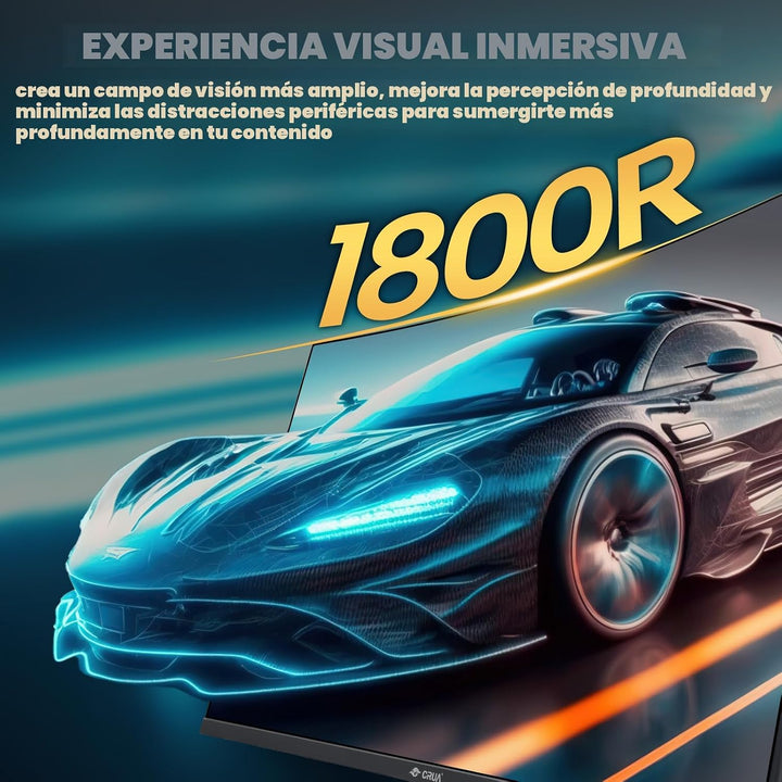 CRUA Monitor curvo FHD 200Hz para juegos de 32 pulgadas, 1800R, AMD...