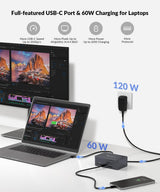 Conmutador KVM de acceso AV USB C Estación de acoplamiento Monitore...