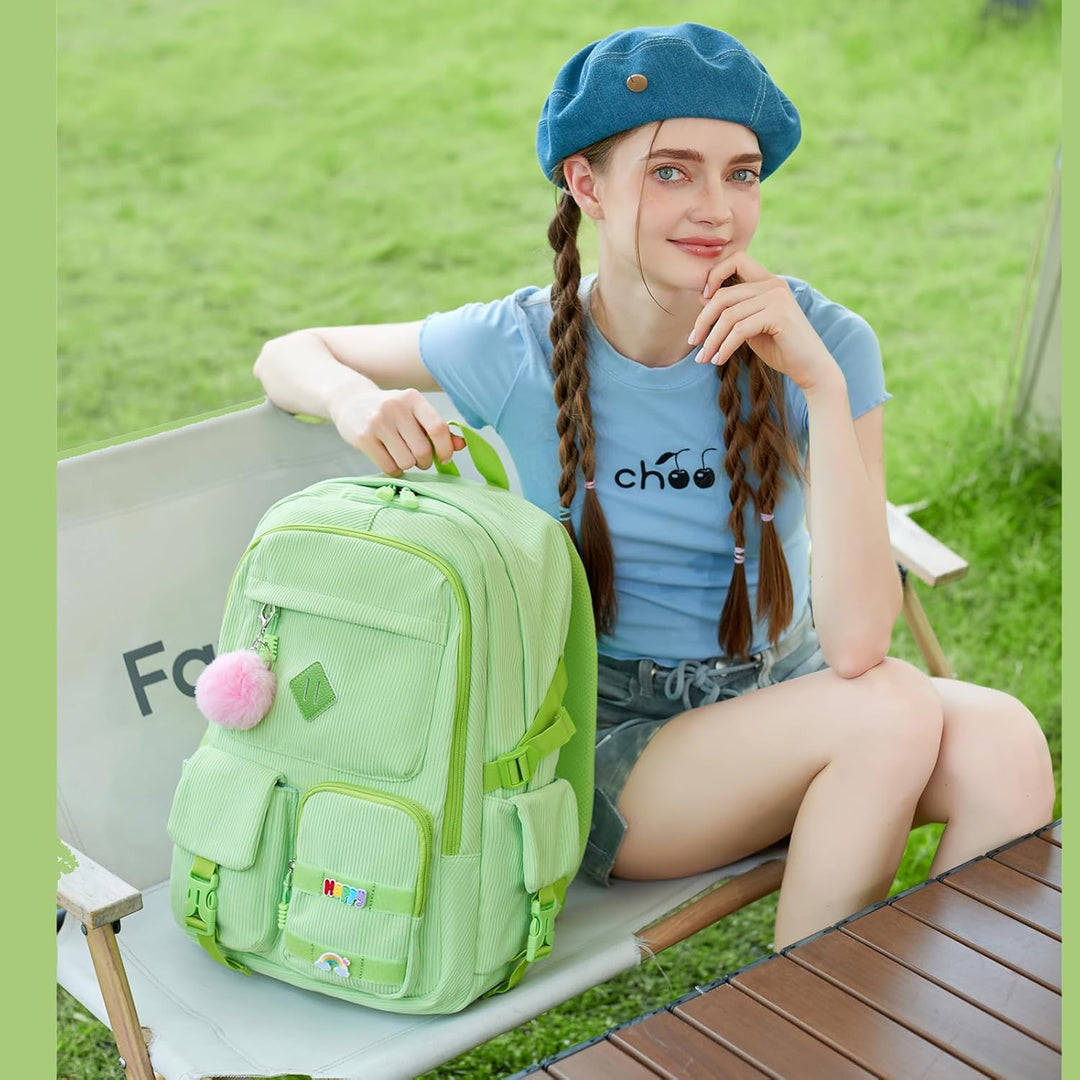 BLUWEI Mochila para computadora portátil para niñas, bolsa de pana...