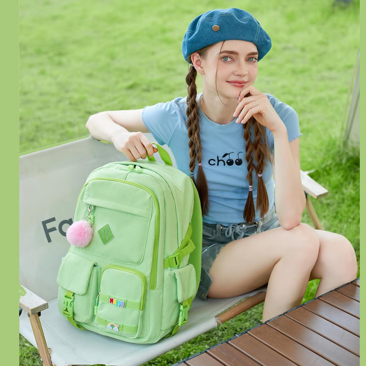BLUWEI Mochila para computadora portátil para niñas, bolsa de pana...