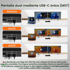 TESmart - Conmutador KVM USB C + HDMI/DP, monitor dual para laptop y