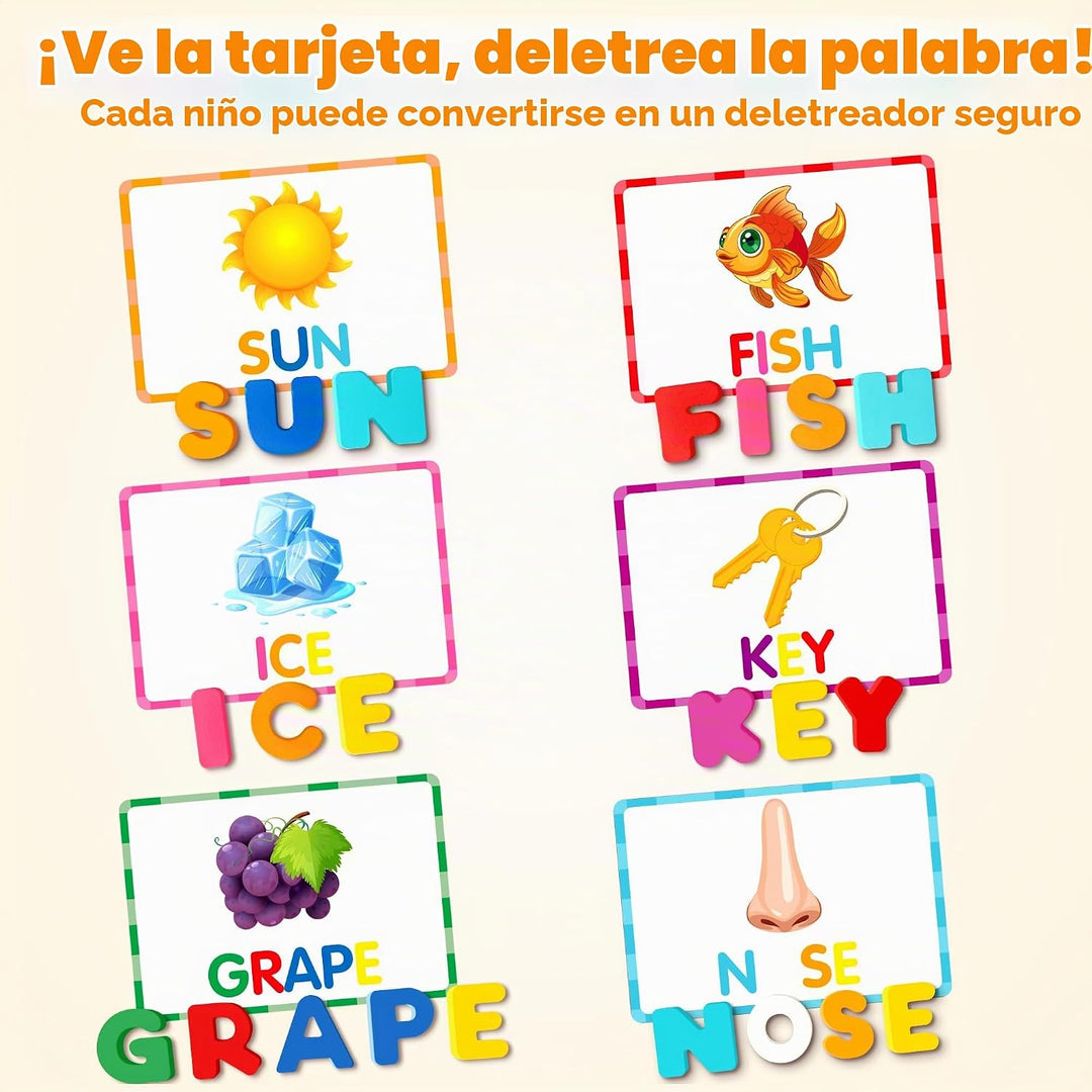 Vanmor Rompecabezas de madera del alfabeto para niños pequeños, jue...