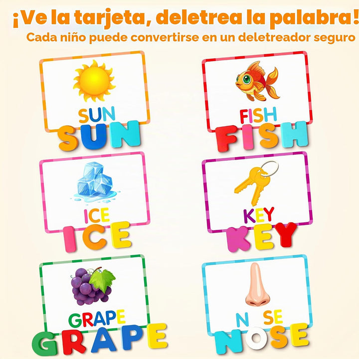 Vanmor Rompecabezas de madera del alfabeto para niños pequeños, jue...