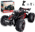 Coche de control remoto, 2.4 GHz 25 KM/H de alta velocidad, camión RC todoterreno 1:18 con luces LED y 2 baterías recargables, regalo ideal para niños de 6 años en adelante