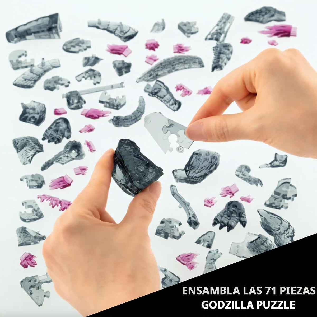 Godzilla - Rompecabezas 3D de cristal ultra lujoso, 71 piezas, a partir de 12 años
