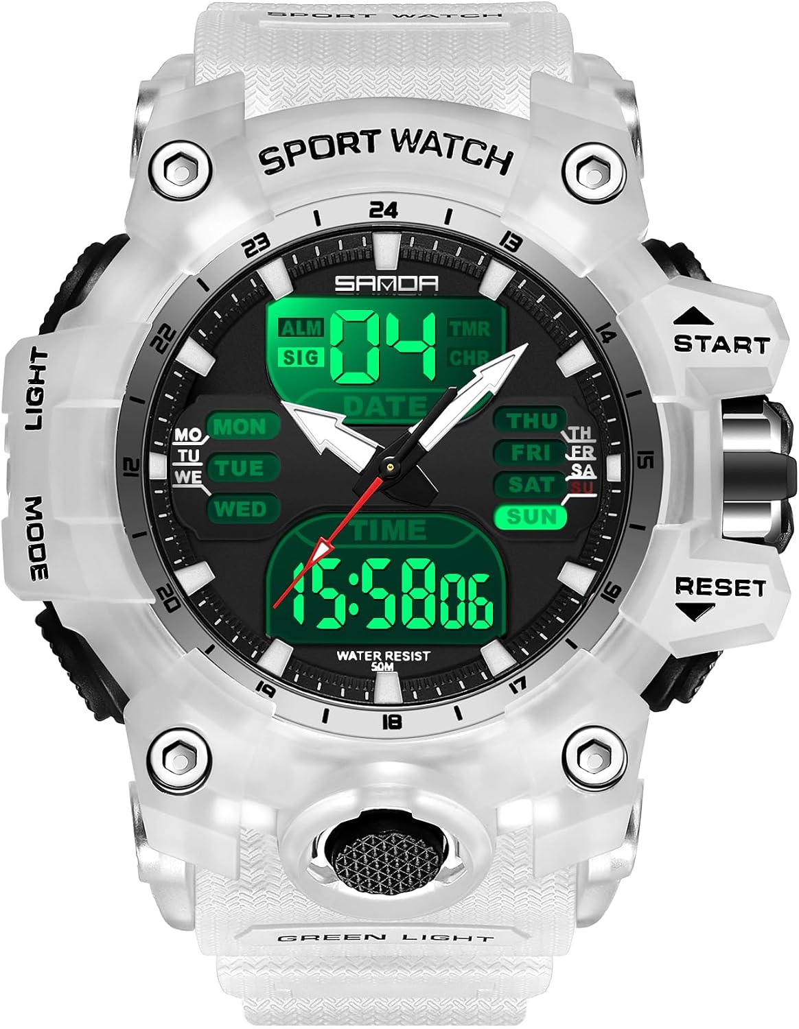 Reloj deportivo digital analógico unisex para exteriores, tácticas militares, multifunción, LED, electrónico, grande, impermeable, color caramelo, reloj de pulsera para estudiantes