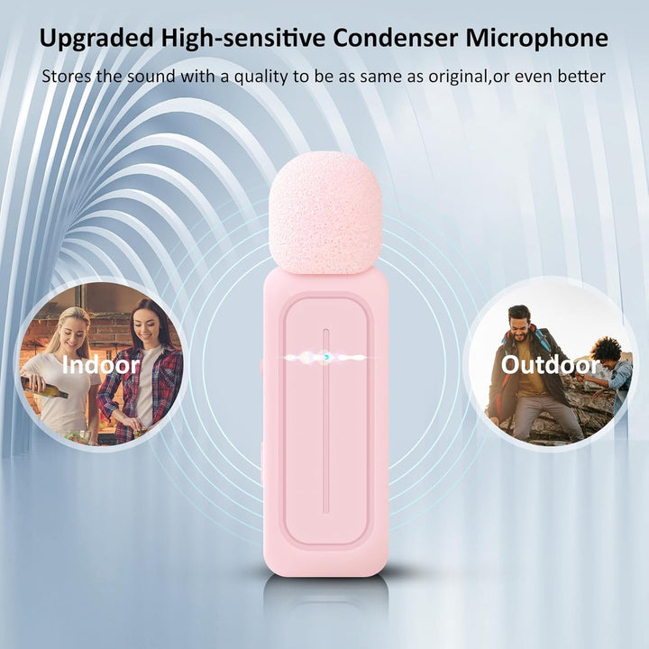 Ecomxia Paquete de 2 Micrófonos Lavalier Inalámbricos para iPhone i...