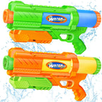 Super pistola de agua para niños y adultos: paquete de 2 pistolas de agua súper remojadoras de 1200 cc con rango impresionante, juguetes ideales para niños y niñas, verano al aire libre, piscina
