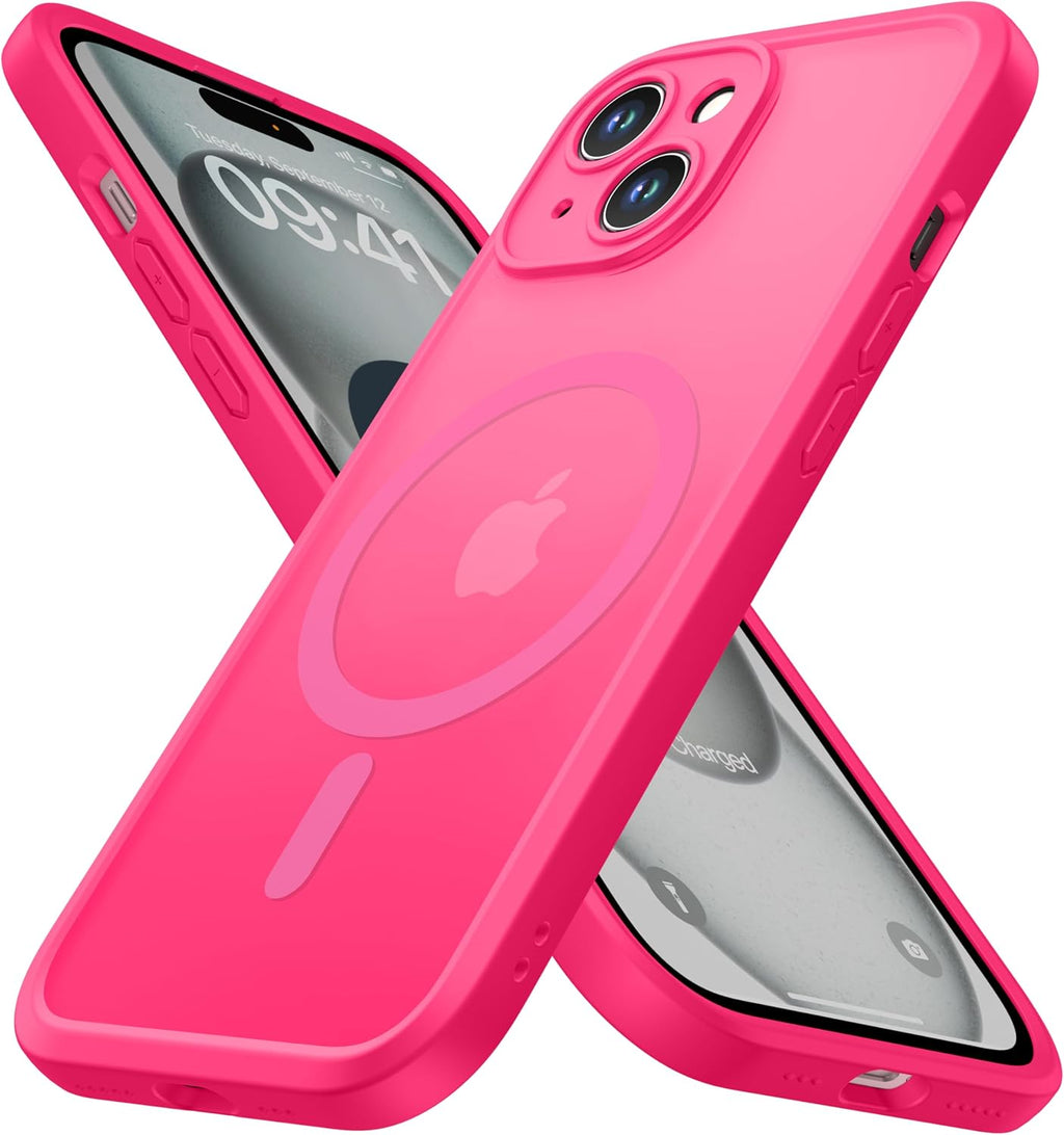 ImpactStrong Protector Magnético Diseñado para Funda iPhone 15 [Protección de Cámara] [Probado contra Caídas de Grado Militar] [Compatible con MagSafe] Funda de Teléfono Delgada Translúcida Mate (6.1